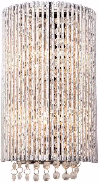 Netlighting Galina 2 Light Wall Light with Chrome Plate and Clear Crystal G9