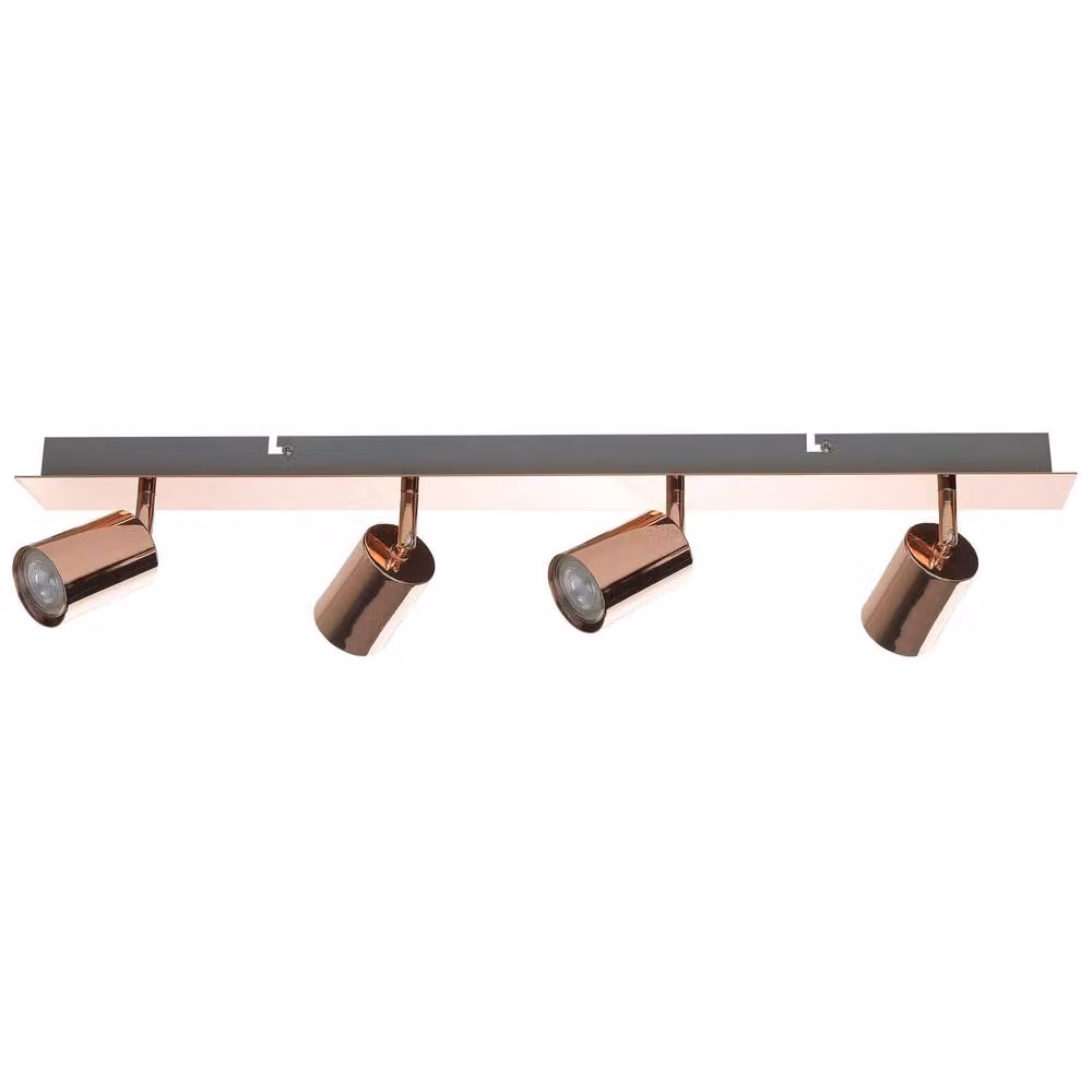 Wyld and Coco Adjustable Industrial Four Light Copper LED Ceiling Track Lamp – 2