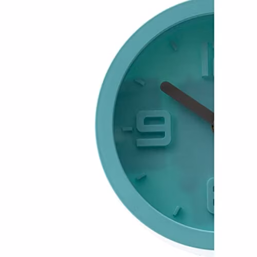 Premier Housewares Modern Round Metal Wall Clock in Cyan, Black or Green, W/D/H: 16 x 16 x 4 cm – 2