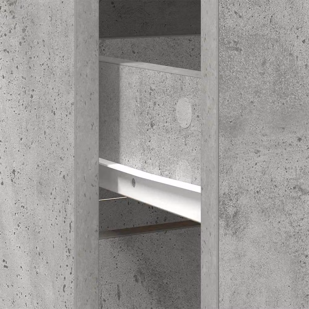 Berkfield Home Sideboard with Drawer in Concrete Grey, W/D/H: 80 x 34 x 76 cm – 3