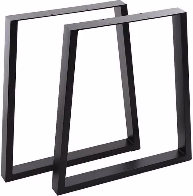 Living and Home Set of 2 Industrial Steel Furniture Legs in Black, H 71 x W 7 x D 81 cm – 1