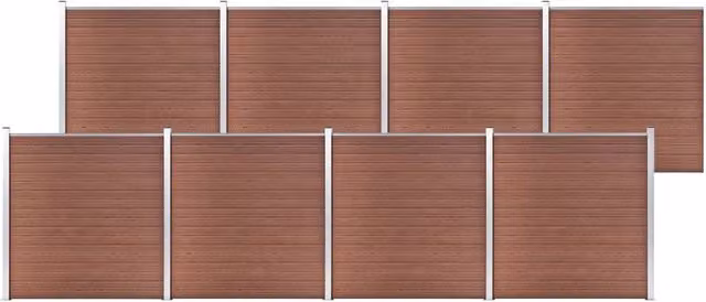 Berkfield Home Brown WPC and Aluminium Garden Fence Board, W: 1391 cm, H: 186 cm