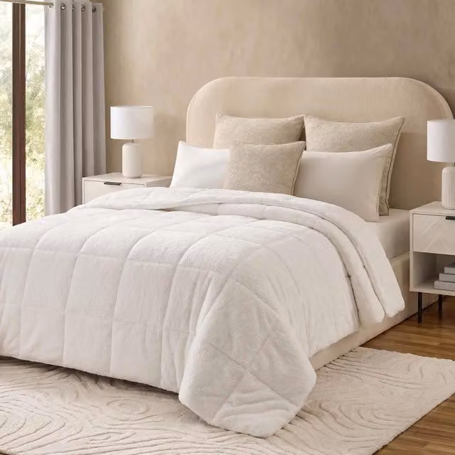 OHS Sensory Teddy Fleece Weighted Blanket, 6kg, Cream