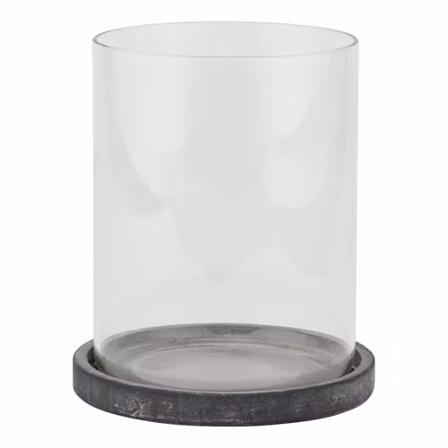 Hill Interiors Amalfi Ceramic Hurricane Lantern, Grey, H 21.0 x W 18.0 x D 18.0 cm