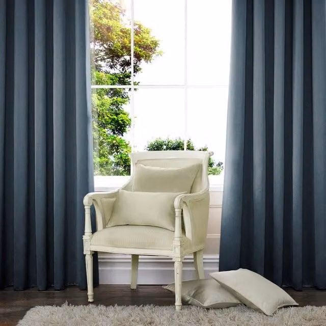Terrys Made to Measure Danube Blackout Fabric Panel Curtain in Blue