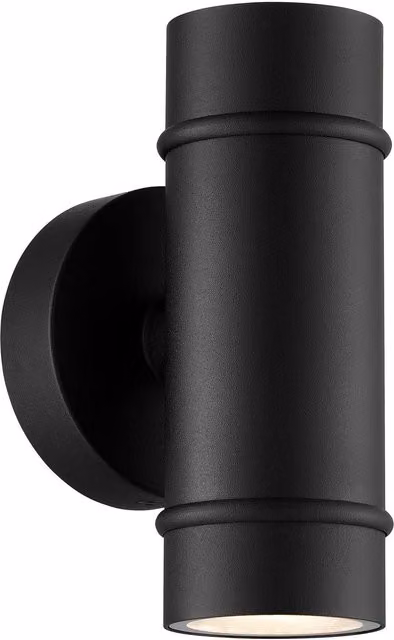 Nordlux Artilus Black Metal Outdoor Wall Light with Up and Down Effect, GU10, IP54, Mains Powered – 1