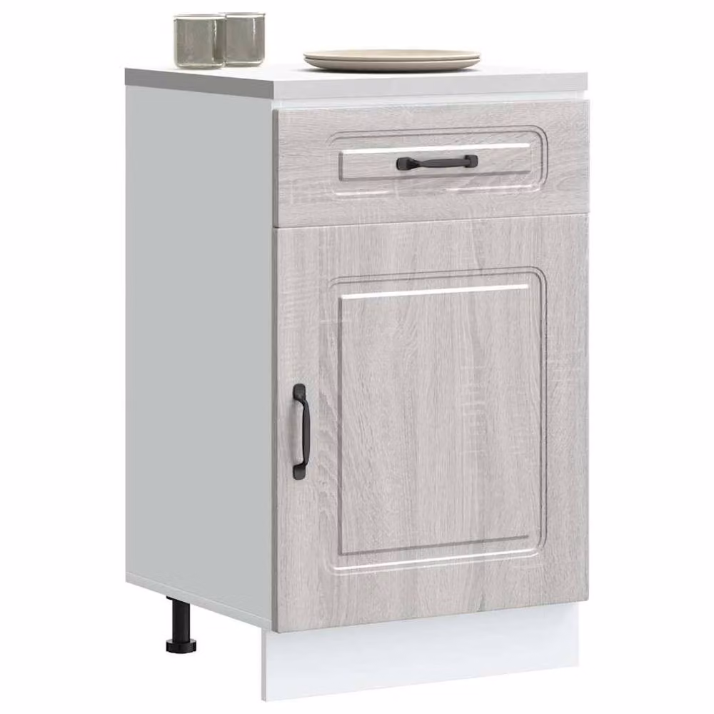 Berkfield Home Kalmar Kitchen Base Cabinet in Grey Sonoma Engineered Wood W/D/H: 81.5 x 50 x 46 cm – 2