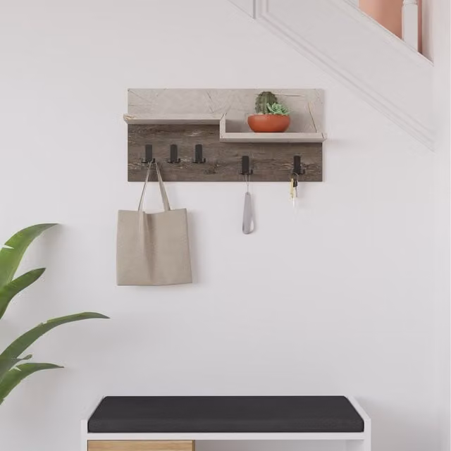 Decortie Harmon Modern Multipurpose Wall Hook in Brown