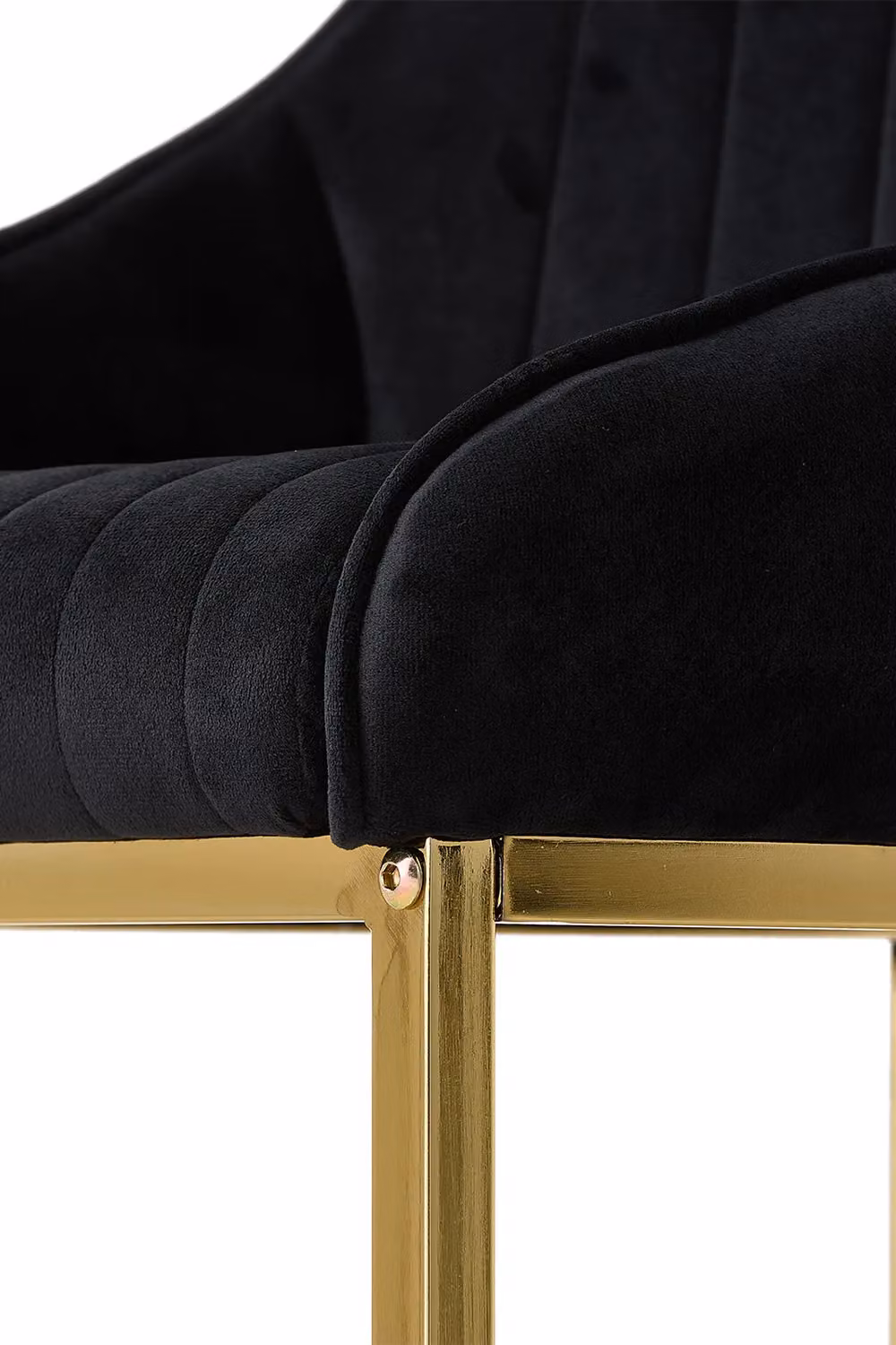 Living and Home Set of 2 Modern Upholstered Bar Stools in Black – 4