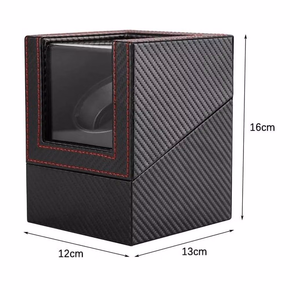 KORVIXA Single Automatic Watch Winder Display Box in Black, W/D/H: 5 x 5 x 5 cm – 2