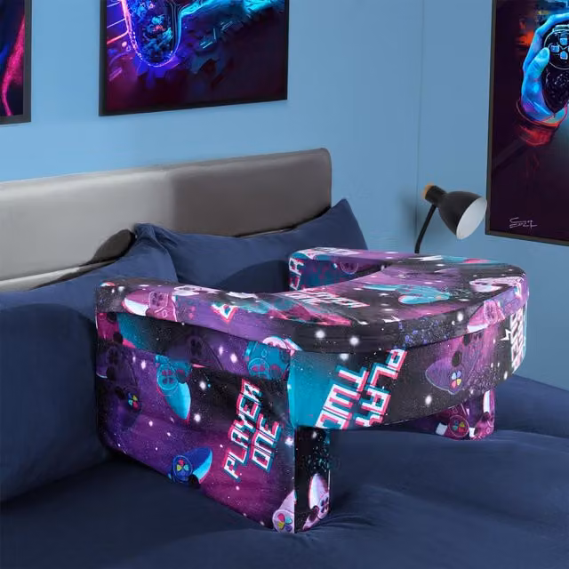 OHS Purple Soft Foam Gaming Laptop Cushion Armrest and Neck Support Pillow – 1
