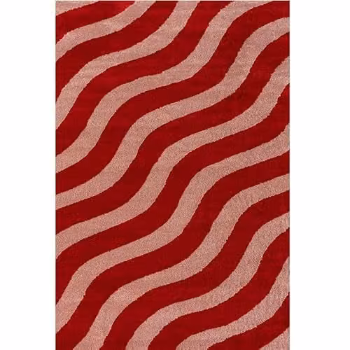 THE RUGS Joli Area Rug, Striped Red and Pink Modern Artistic Design, W: 160 cm, D: 230 cm – 4