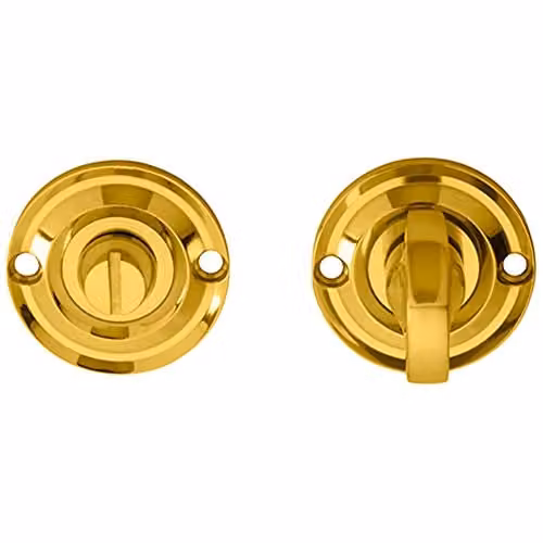 Loops Small Bathroom Thumbturn Lock and Release Handle in Polished Brass