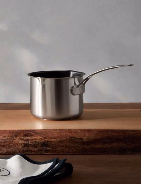 M&S x Tom Kerridge Stainless Steel and Copper Non-Stick Large Milk Pan, Silver