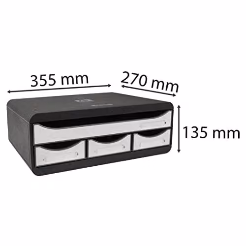 Exacompta Toolbox Mini 4 Drawer Set in Glossy Black for A4 Documents – 3
