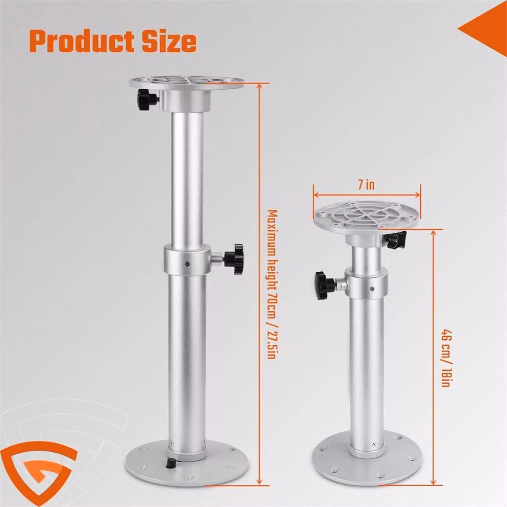 Nordara Silver Aluminium Telescopic Table Leg Pedestal for Campervans and Caravans – 2
