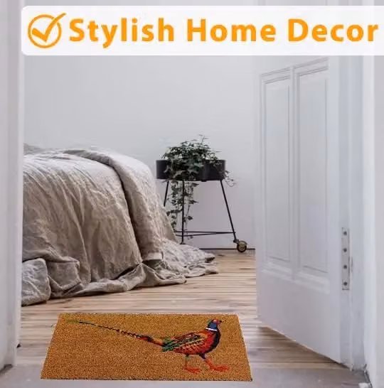 Marco Paul Le Faisan Non Slip Coir Door Mat, Brown and Multicolour, W: 75.0 cm, D: 45.0 cm – 6