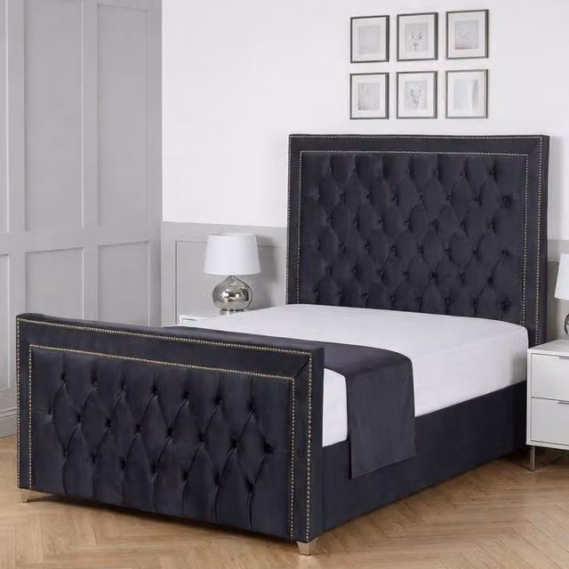 Living Comfort Bedz Metro Single Upholstered Gas Lift Storage Bed in Grey Velvet