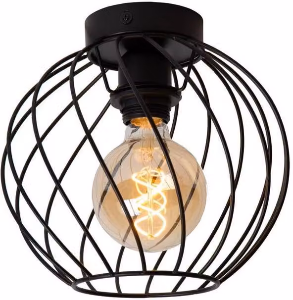 Lucide Danza Netlighting Black Metal Flush Ceiling Light, Diameter: 25 cm – 4