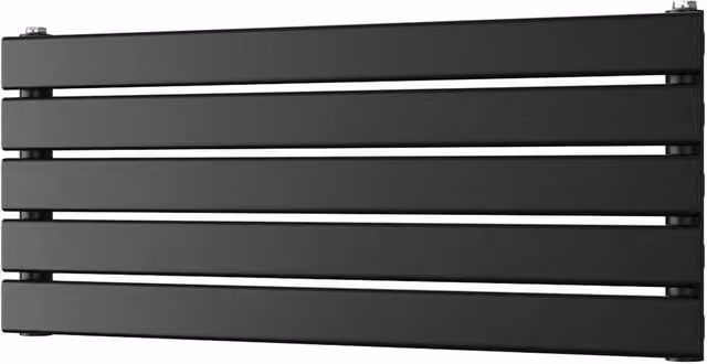 UK Radiators Typhoon Axis Black Horizontal Designer Radiator, W: 80 cm, H: 34 cm
