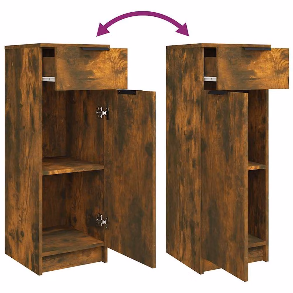 Berkfield Home Smoked Oak Bathroom Cabinet in Brown, W/D/H: 32 x 34 x 90 cm – 5