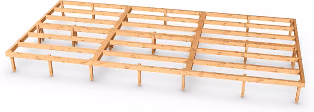 Empire Sheds Timber Shed Base, Green, 16 x 8 ft