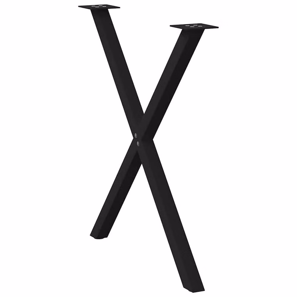 Berkfield Home X-Shaped Dining Table Legs, 2 Pieces, Black Steel, H: 70 x 72-73 cm – 2