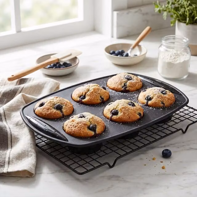 Orsina Black Silicone 6 Cup Round Muffin Mould – 1