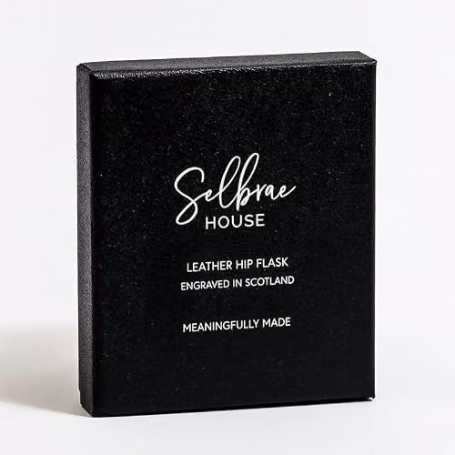 Selbrae House Brown Leather Hip Flask with Highland Cow Design, 177 ml – 5