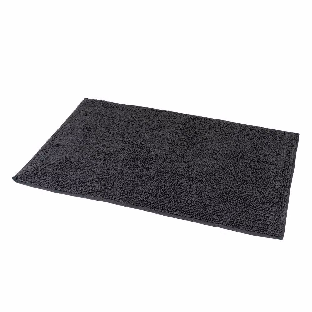Showerdrape Andorra Grey Cotton Non-Slip Rectangular Bath Mat W: 80 cm, D: 50 cm – 2