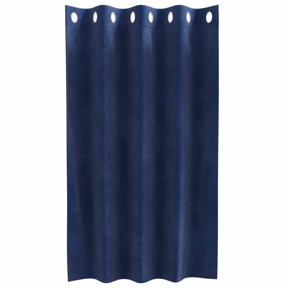 Berkfield Home Dark Blue Velvet Blackout Curtains with Eyelets, 2 Pack – 3