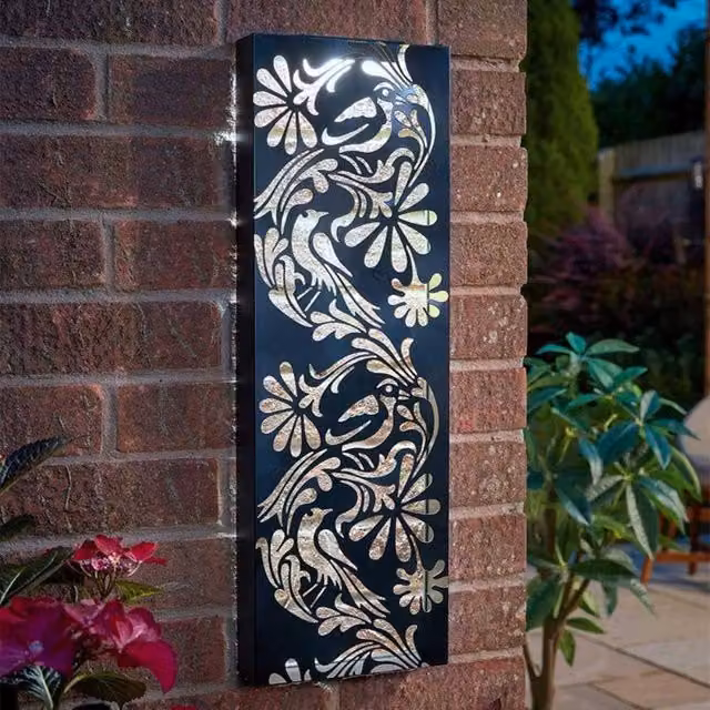 Marco Paul Solar LED Garden Wall Panel Light in Black