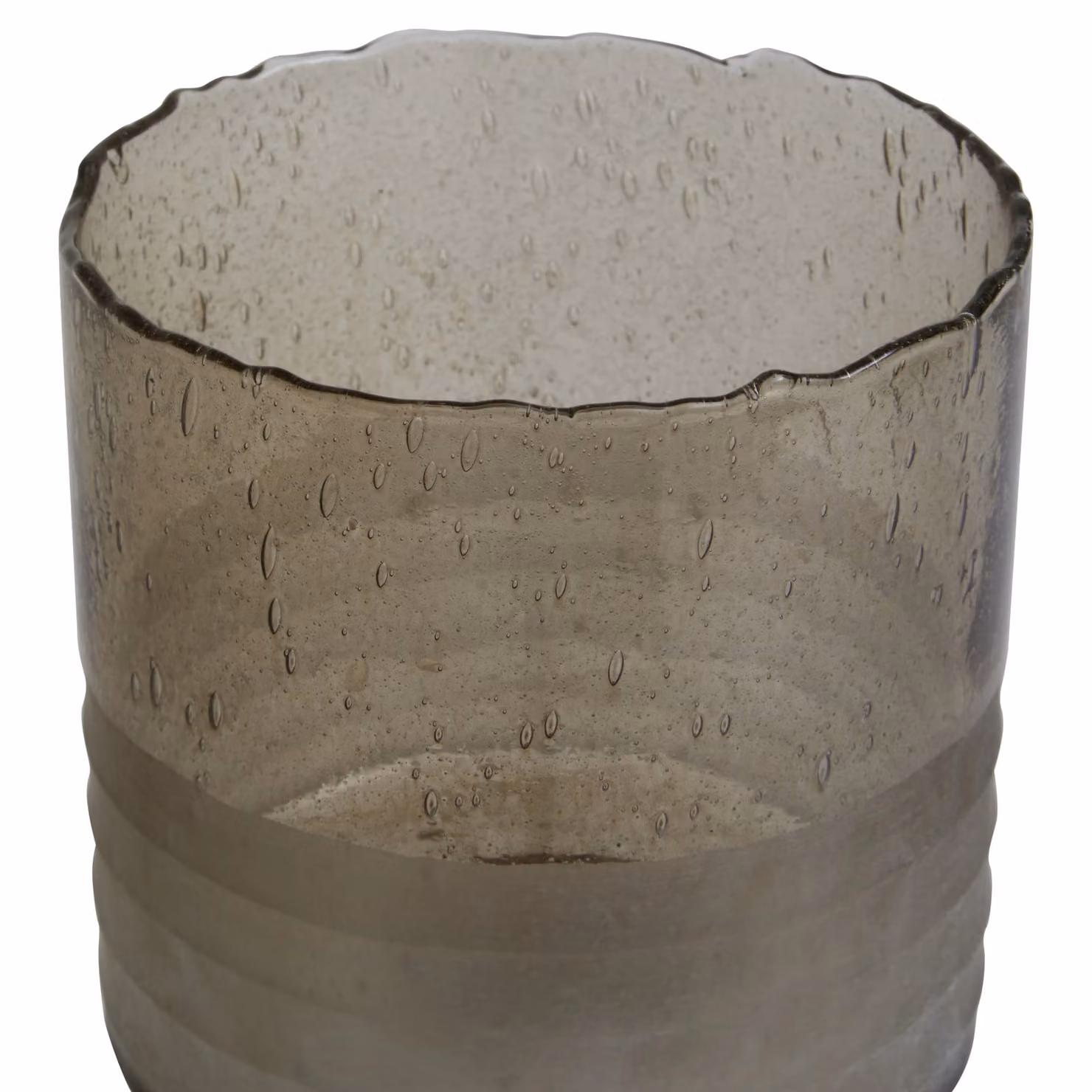 Orsina Glynn Natural Small Round Glass Tealight and Taper Candle Holder in Brown – 3