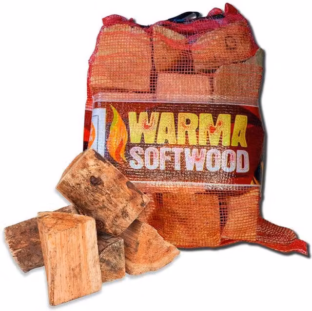 Warma Softwood Firewood Logs, Brown, 1 x Net