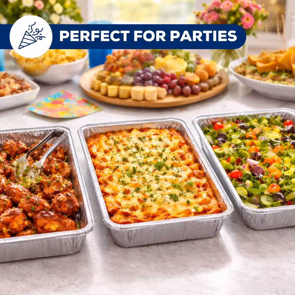 ebake Silver Aluminium Foil Roasting Trays, 10 Pack – 6