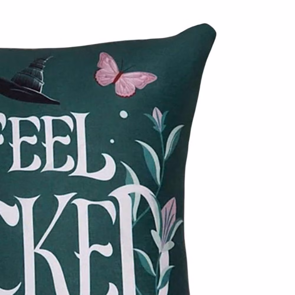 Wicked I Feel Green Cotton Square Filled Cushion – 2