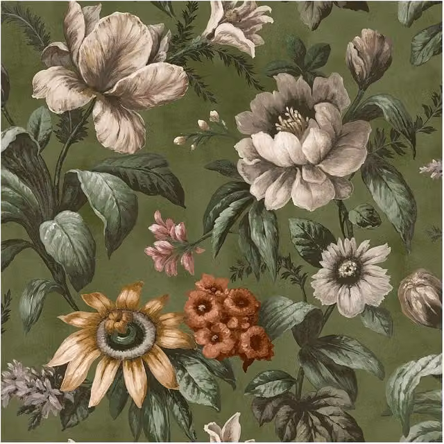 Superfresco Easy Gardenia Forest Green Floral Botanical Wallpaper, Width: 52 cm