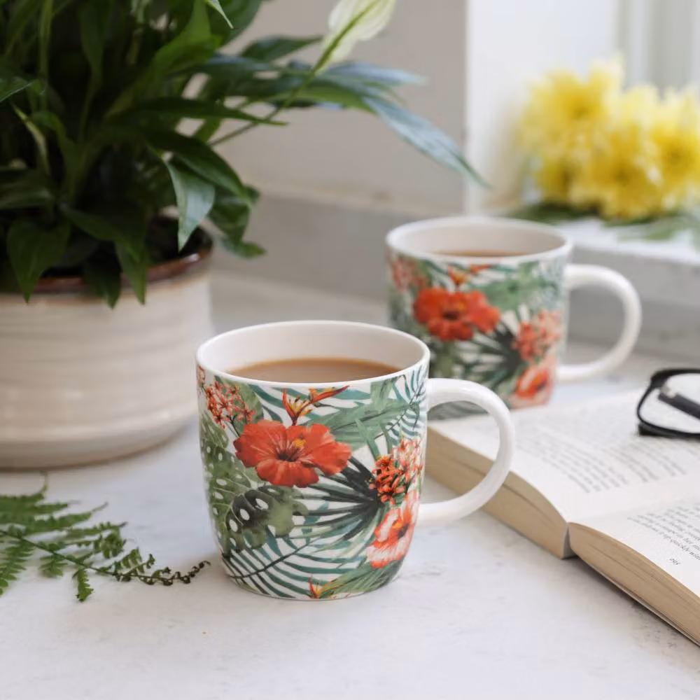 KitchenCraft Set of Four Blue Bone China Jungle Mugs – 2