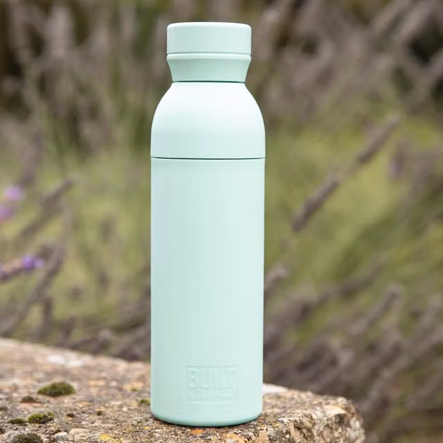 BUILT Planet Green Water Bottle with Leakproof Screw Lid, 500ml
