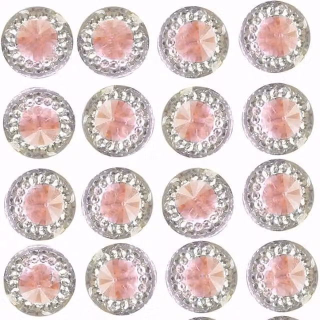 Syntego Pack of 40 Pink Round Gems