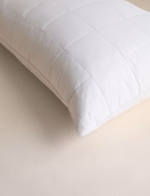Sleep Solutions Firm Goose Feather and Down Surround Pillow, White