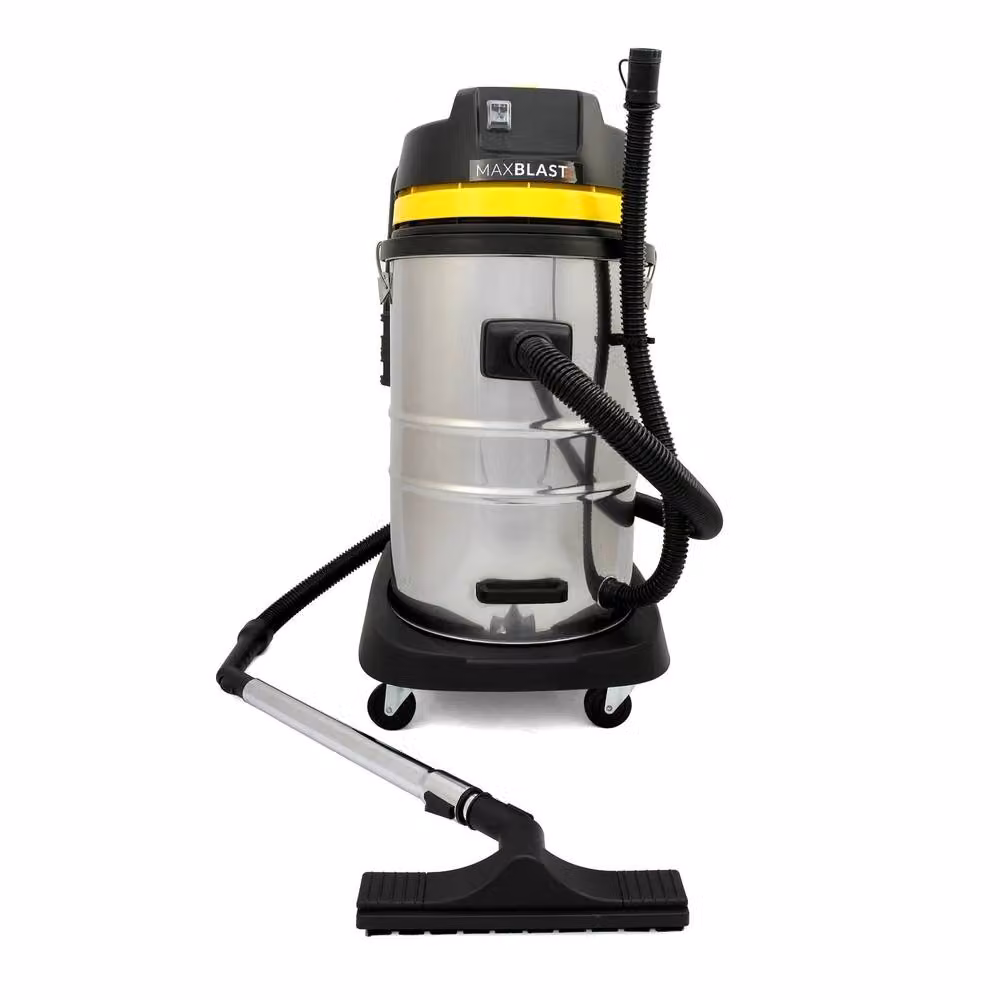 Monstershop MAXBLAST 60L Industrial Vacuum Cleaner in Yellow and Stainless Steel – 2