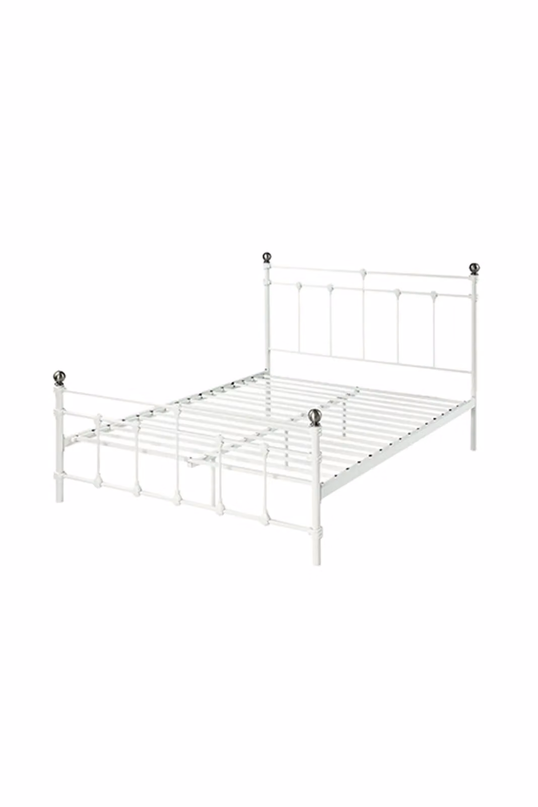 SlumberWorx Bayford Vintage Style Metal Bed Frame and 25cm Deep Pocket Memory Foam Hybrid Mattress in White, Single, 90 x 190 cm – 2
