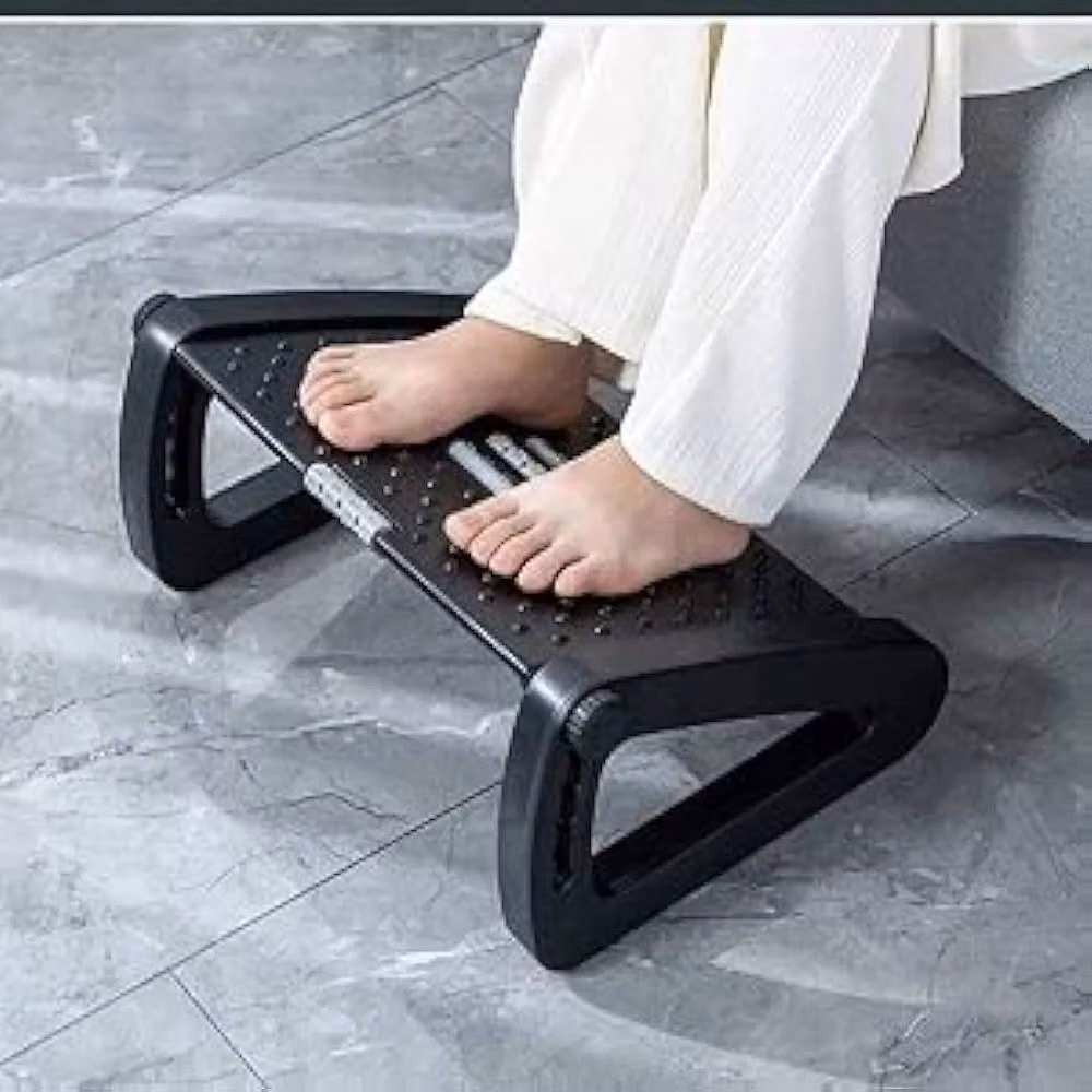 NESTLUNE Adjustable Under Desk Footrest in Black, W: 100 cm, D: 15 cm, H: 15 cm – 5