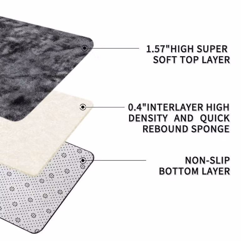 FORGEVIO Non-Slip Round Microfibre Bath Mat, Grey, Diameter: 100 cm