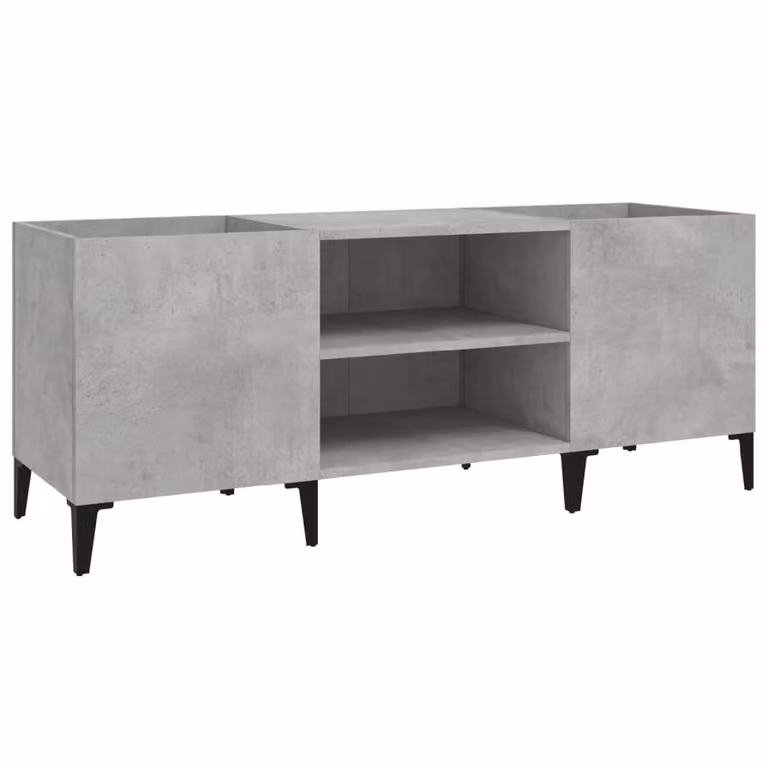 Berkfield Home Record Cabinet in Concrete Grey, W: 121 cm, D: 38 cm, H: 48 cm