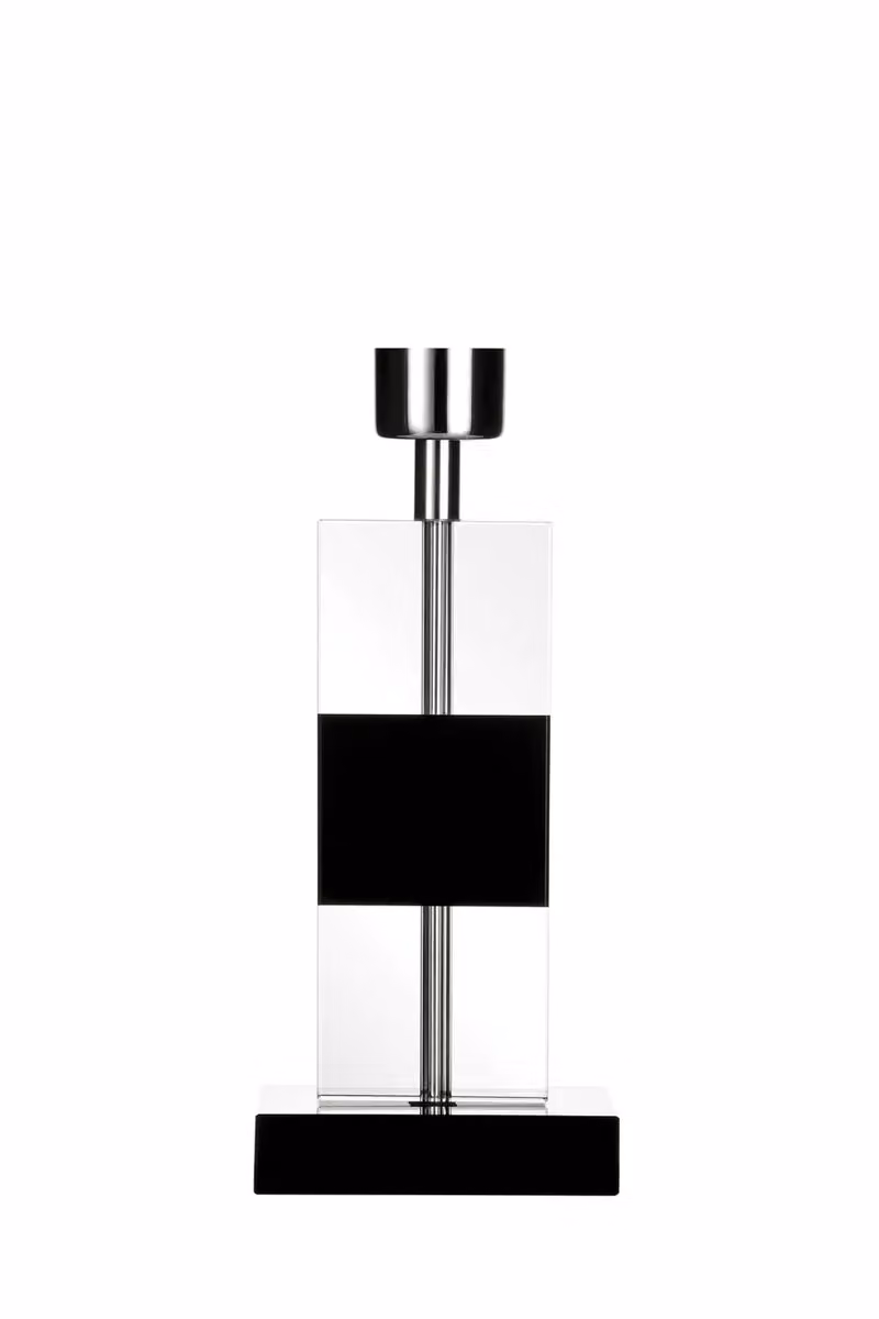 Orsina Modern Rectangular Black and Transparent Crystal Glass Table Lamp Base – 3