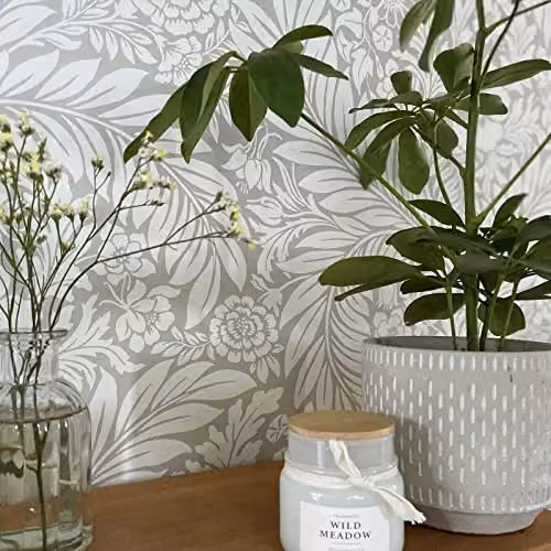 Belgravia Florence Leaf Botanical Floral Wallpaper in Grey – 4