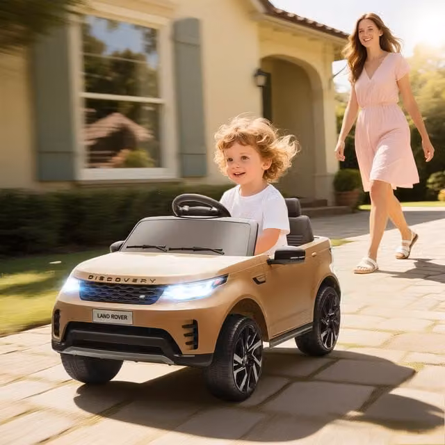 AIYAPLAY Land Rover Discovery Licensed 12V Kids Electric Ride-On Car, Khaki