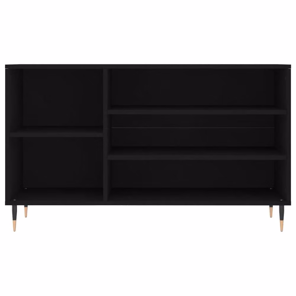 Berkfield Home Modern Black Shoe Cabinet with Internal Shelves, W/D/H: 102 x 36 x 60 cm – 4